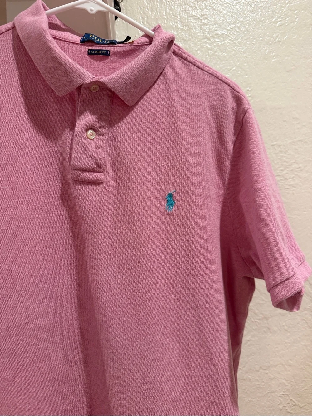 Ralph Lauren Light Pink Short-Sleeve Polo Classic Fit Size X-Large 100% Cotton